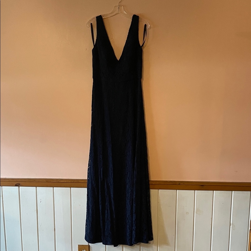 Hayley Paige Occasions Deep Blue Maxi Dress